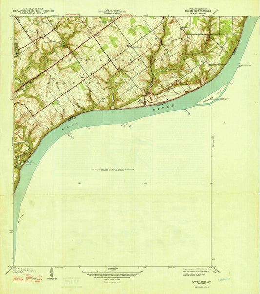 1948 Owen, in - Indiana - USGS Topographic Map