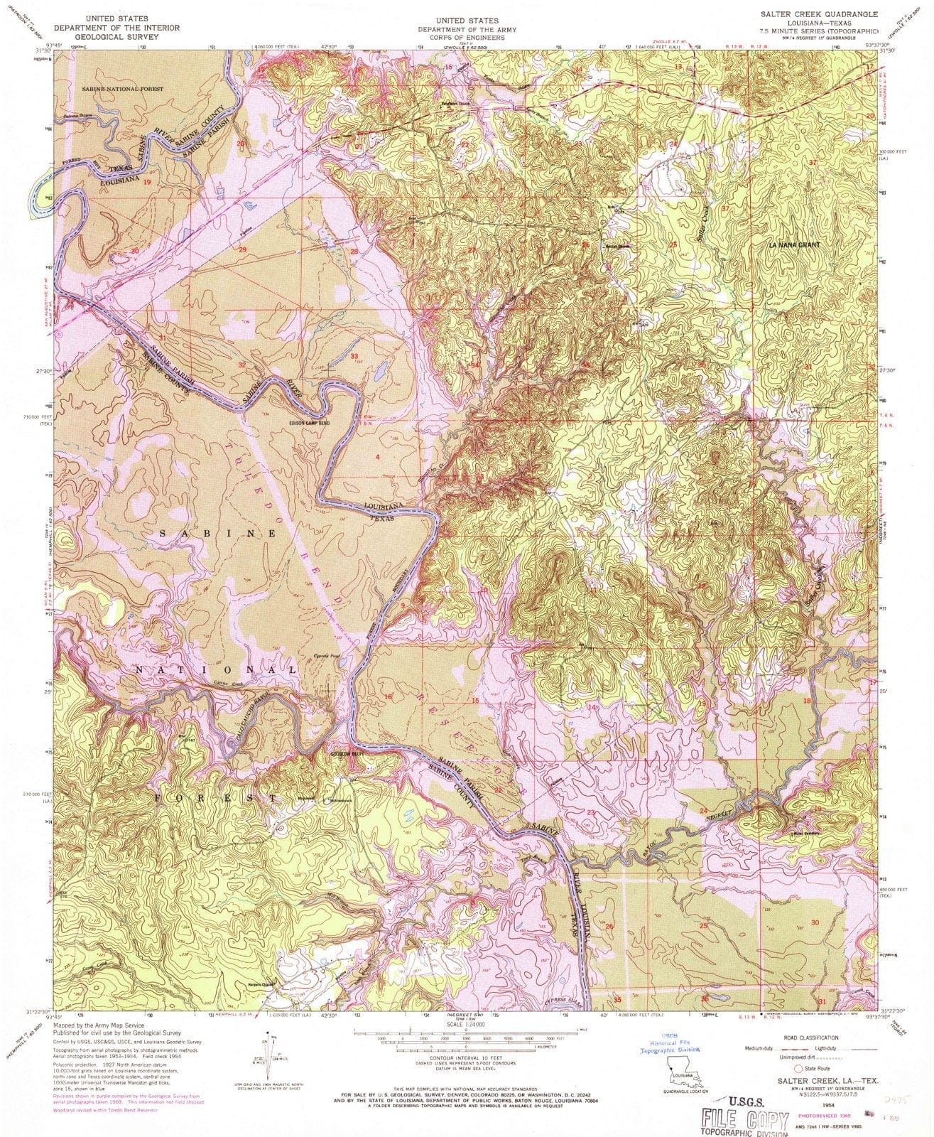 1954 Salter Creek, LA - Louisiana - USGS Topographic Map
