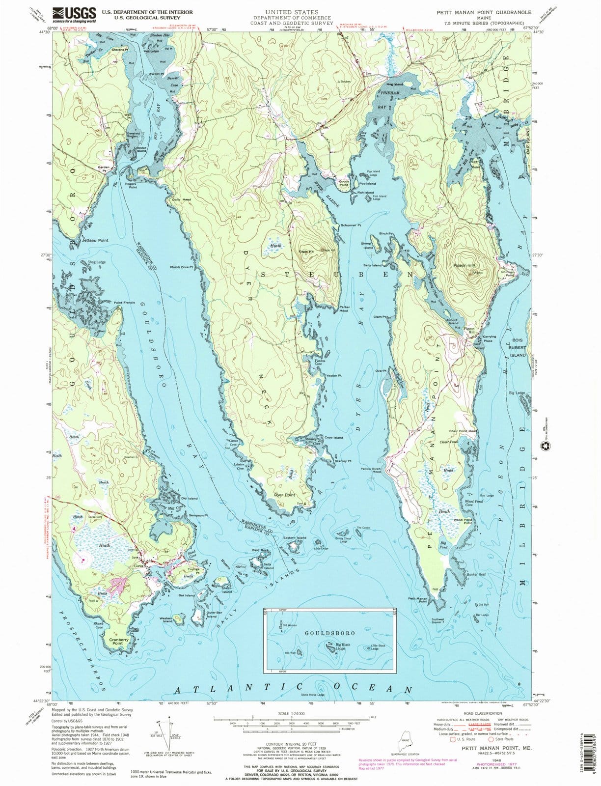1948 Petit Manan Point, ME - Maine - USGS Topographic Map