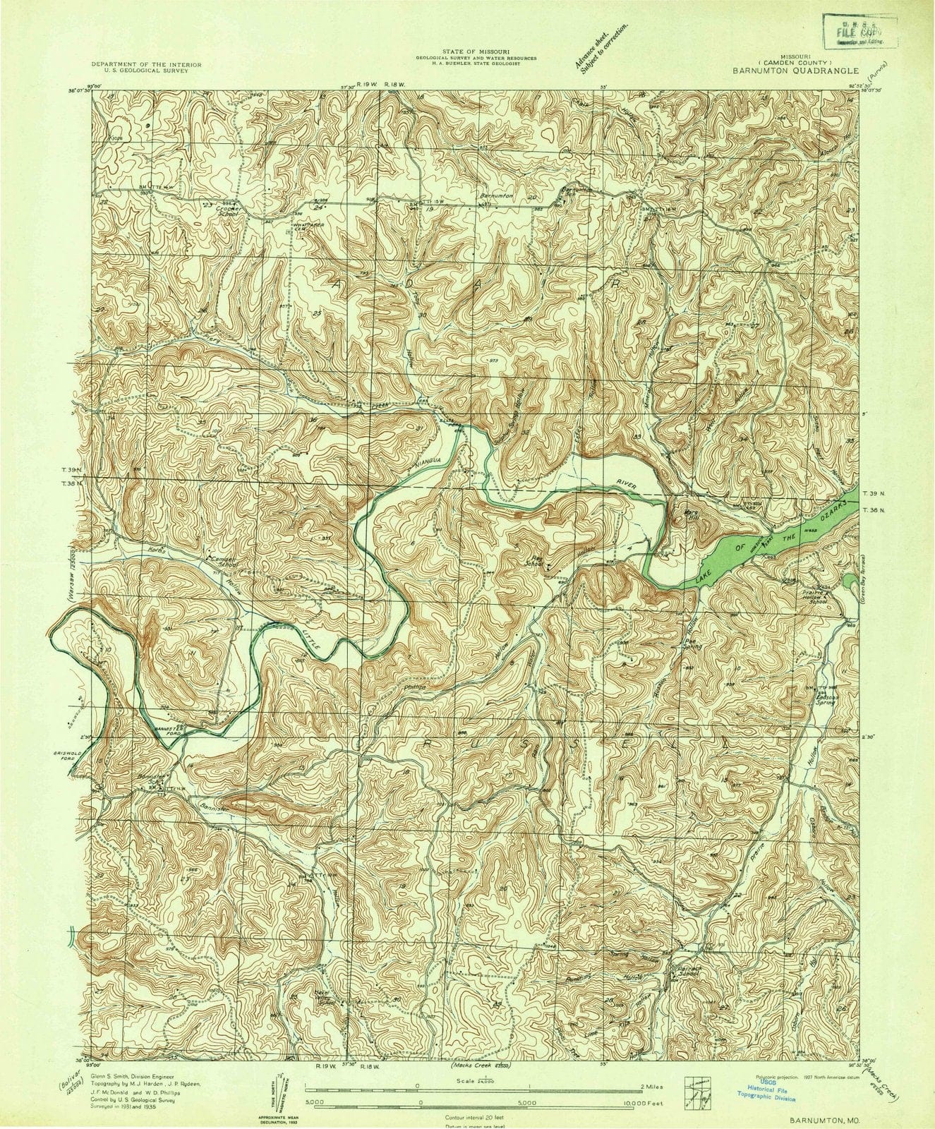 1935 Barnumton, MO - Missouri - USGS Topographic Map