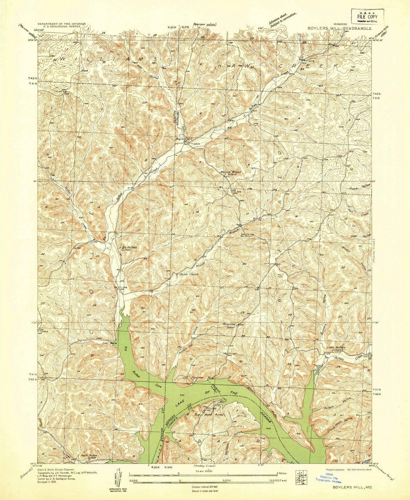 1935 Boylers Mill, MO - Missouri - USGS Topographic Map