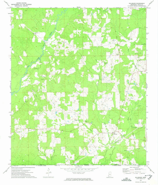 1972 Gillsburg, MS - Mississippi - USGS Topographic Map