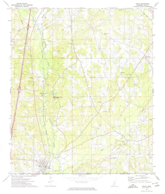 1972 Osyka, MS - Mississippi - USGS Topographic Map