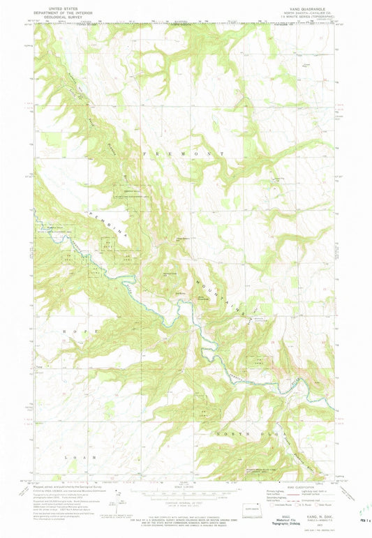 1972 Vang, ND - North Dakota - USGS Topographic Map