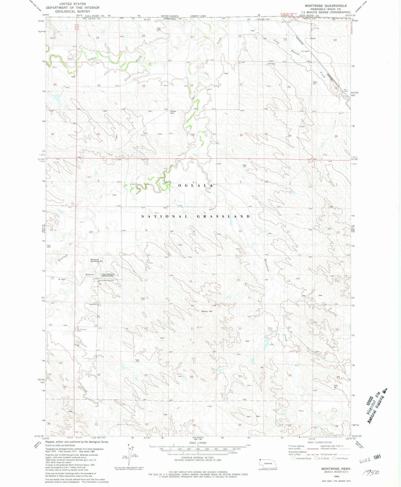 1980 Montrose, NE - Nebraska - USGS Topographic Map