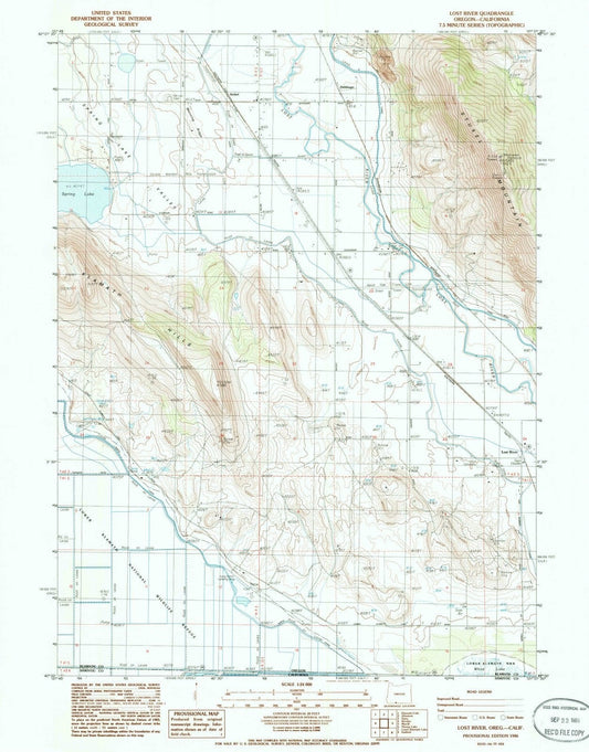 1986 Lost River, OR - Oregon - USGS Topographic Map