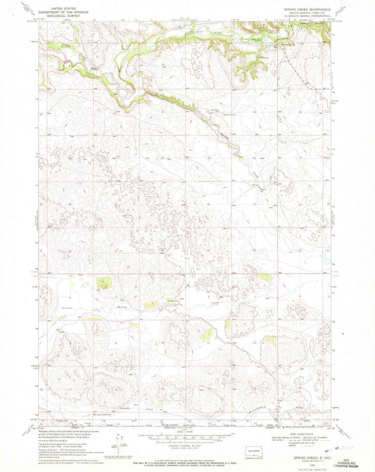 1969 Spring Creek, SD - South Dakota - USGS Topographic Map v2