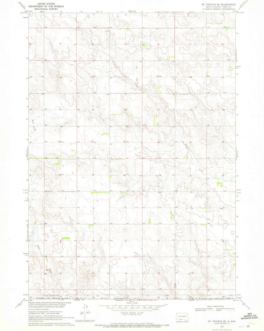 1969 St. Francis, SD - South Dakota - USGS Topographic Map