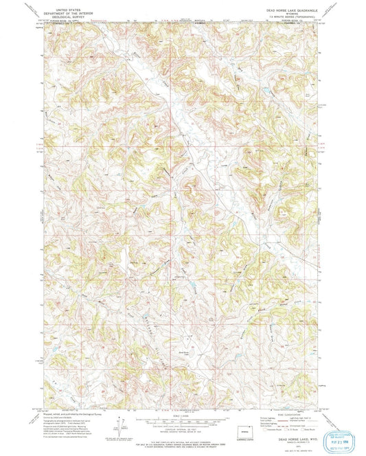 1971 Dead Horse Lake, WY - Wyoming - USGS Topographic Map