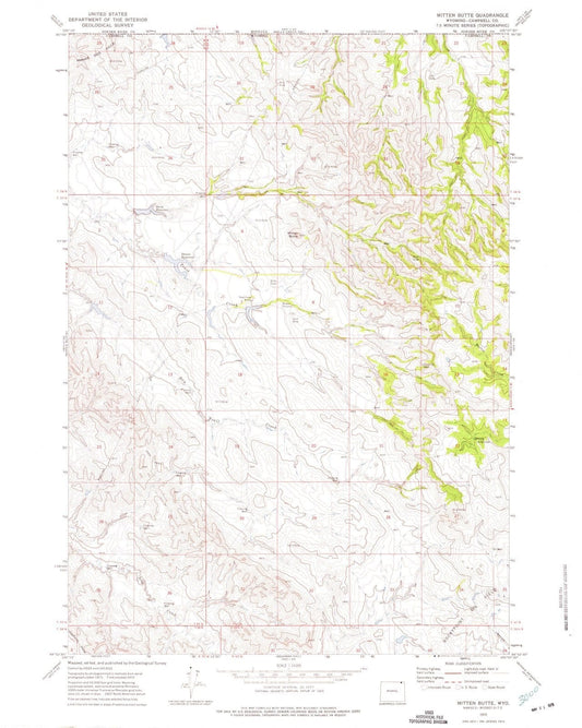 1972 Mitten Butte, WY - Wyoming - USGS Topographic Map