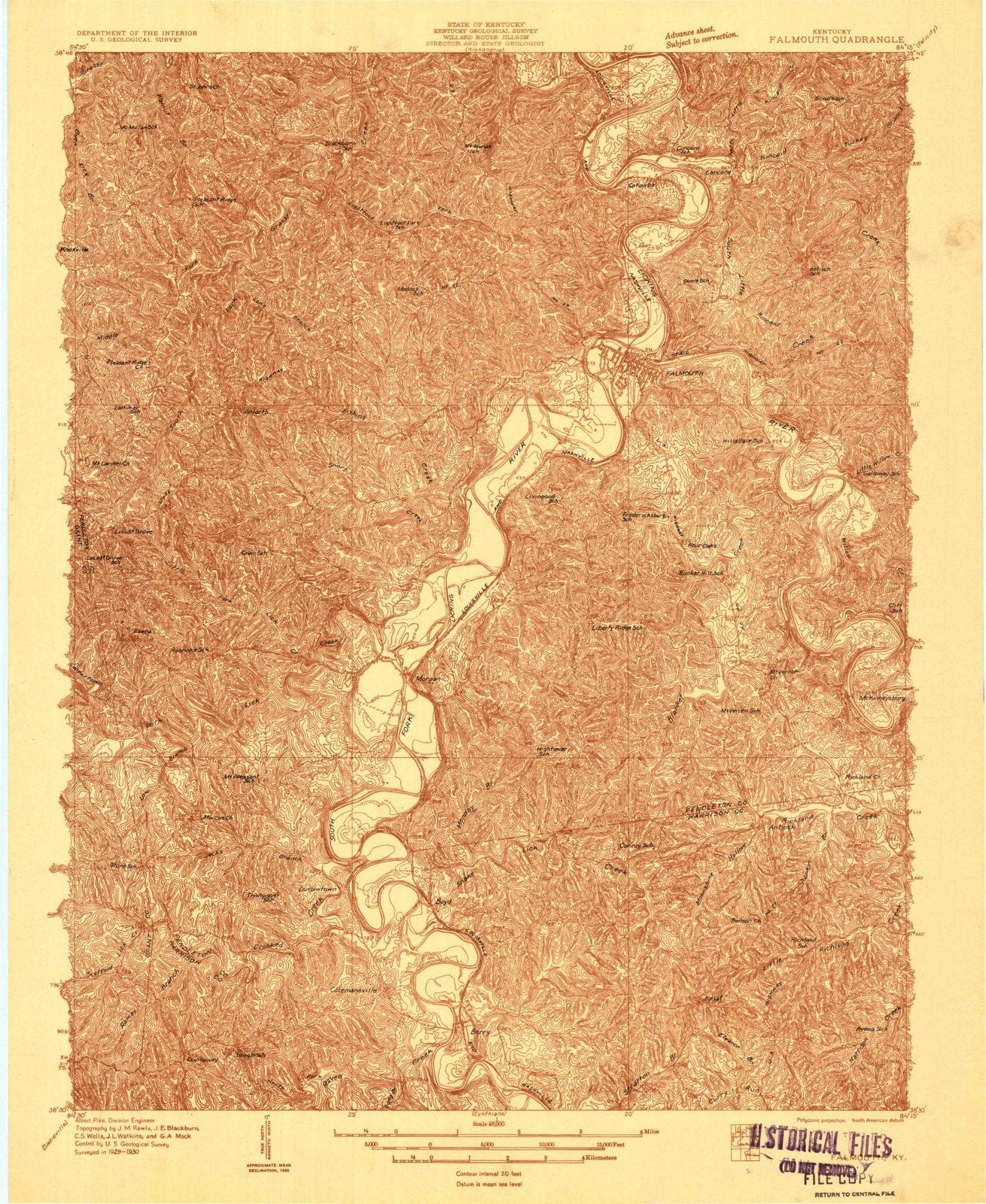 1930 Falmouth, KY - Kentucky - USGS Topographic Map