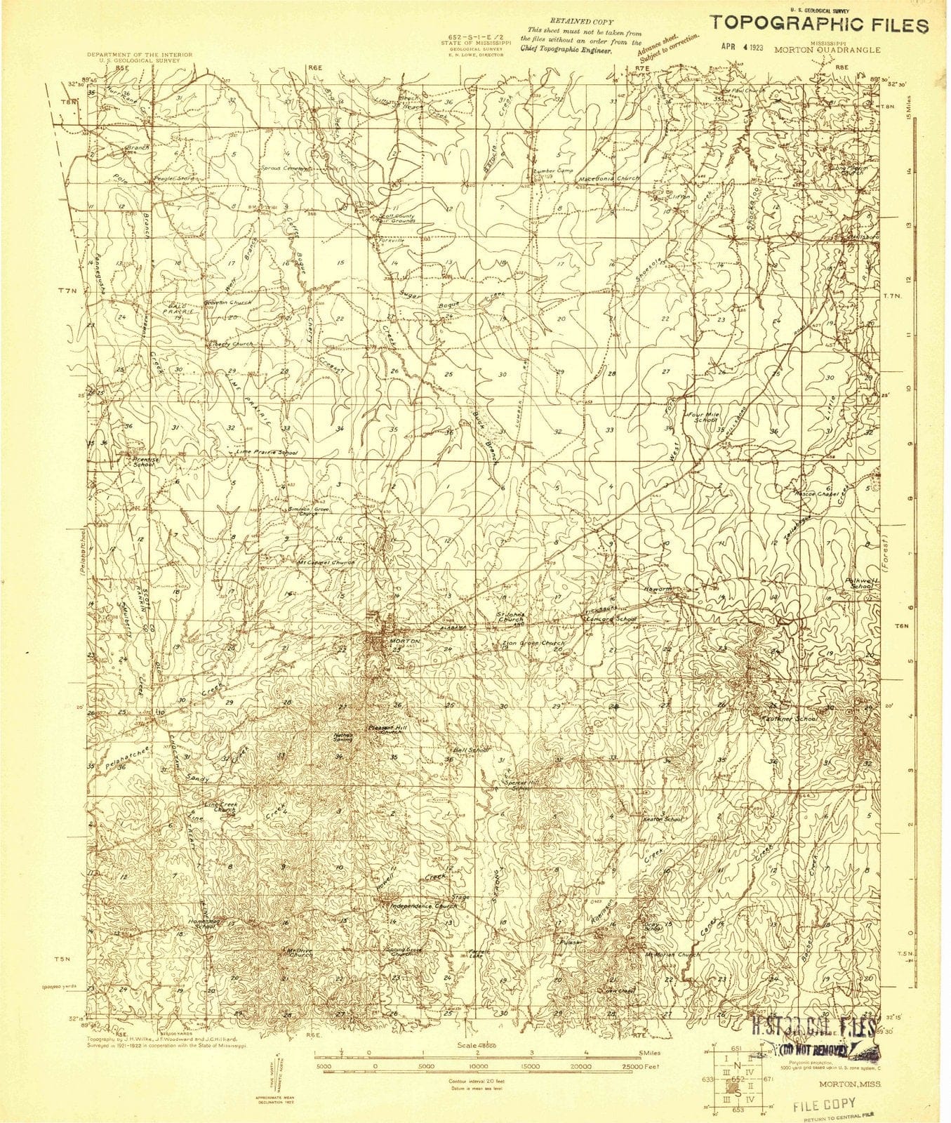 1922 Morton, MS - Mississippi - USGS Topographic Map