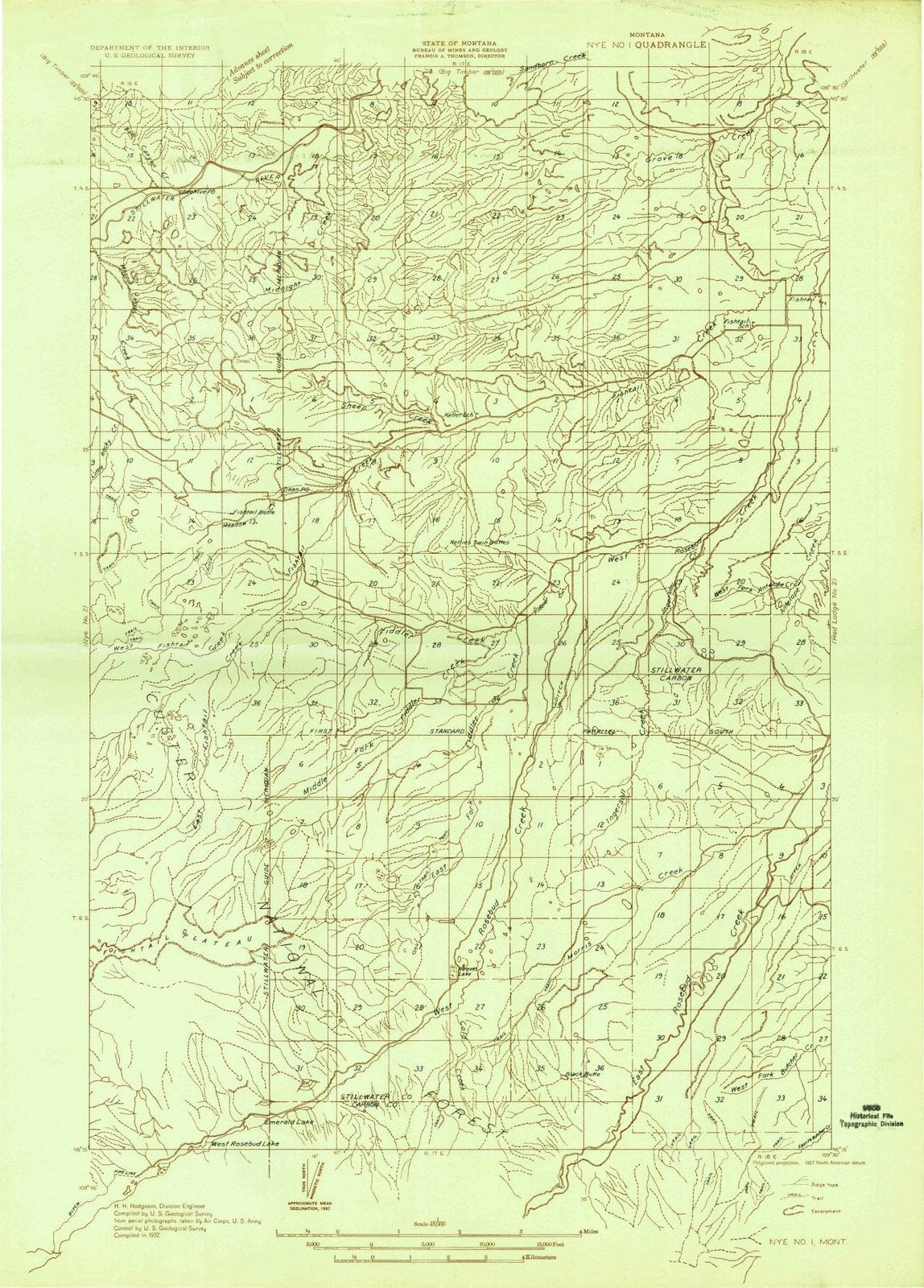 1932 Nye No 1, MT - Montana - USGS Topographic Map