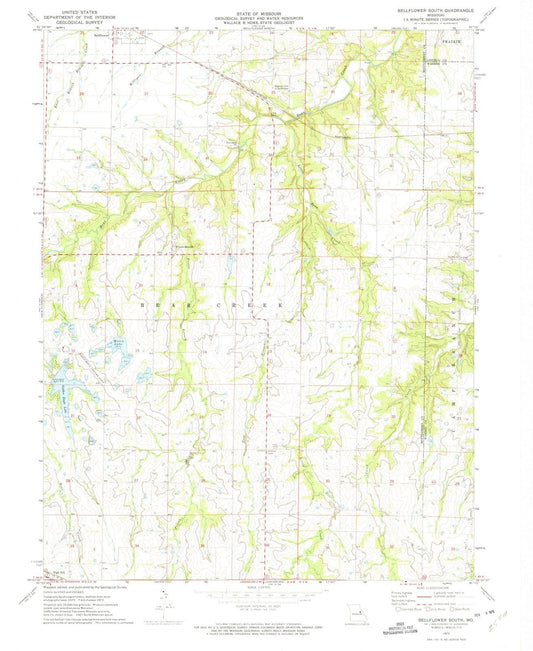 1973 Bellflower South, MO - Missouri - USGS Topographic Map