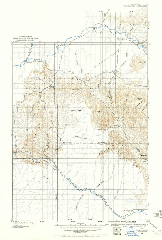 1907 White River, CO - Colorado - USGS Topographic Map