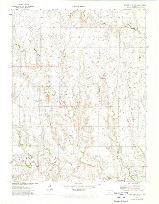 1972 Castle Rock, KS - Kansas - USGS Topographic Map