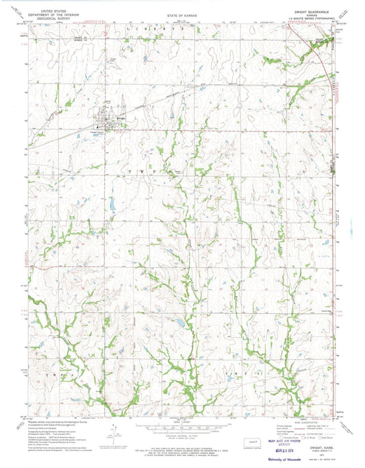 1971 Dwight, KS - Kansas - USGS Topographic Map