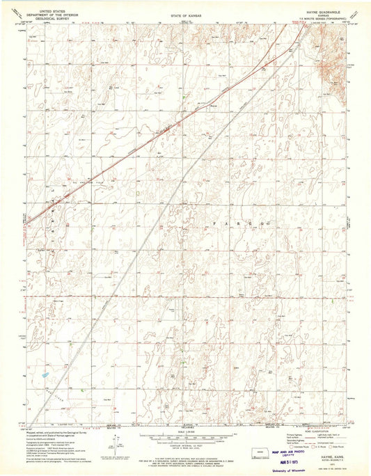 1971 Hayne, KS - Kansas - USGS Topographic Map