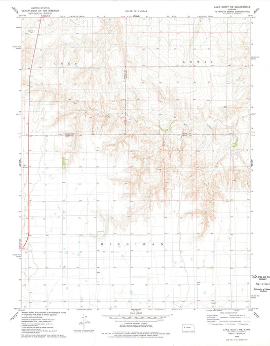 1976 Lake Scott, KS - Kansas - USGS Topographic Map