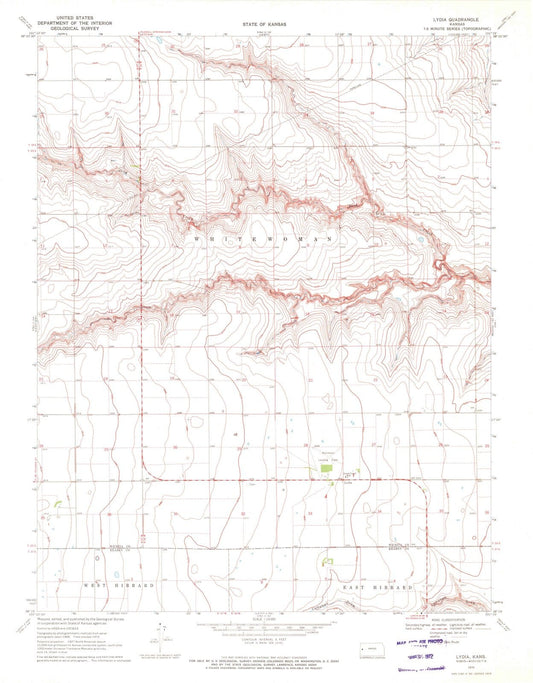 1970 Lydia, KS - Kansas - USGS Topographic Map