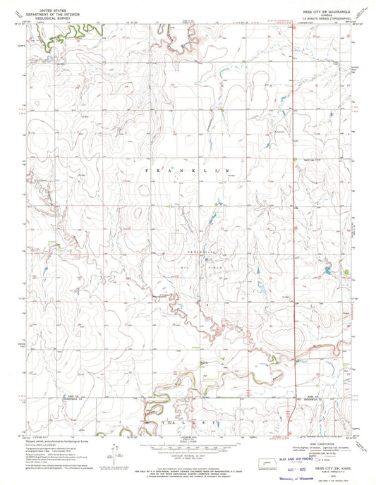 1970 Ness City, KS - Kansas - USGS Topographic Map