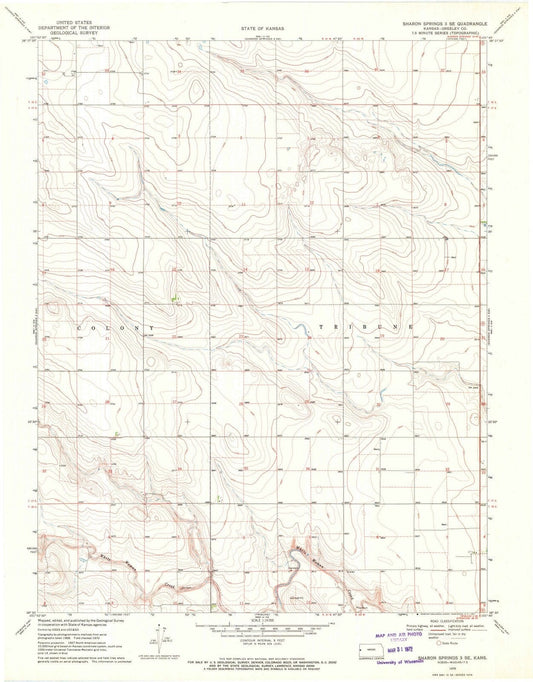 1970 Sharon Springs 3, KS - Kansas - USGS Topographic Map