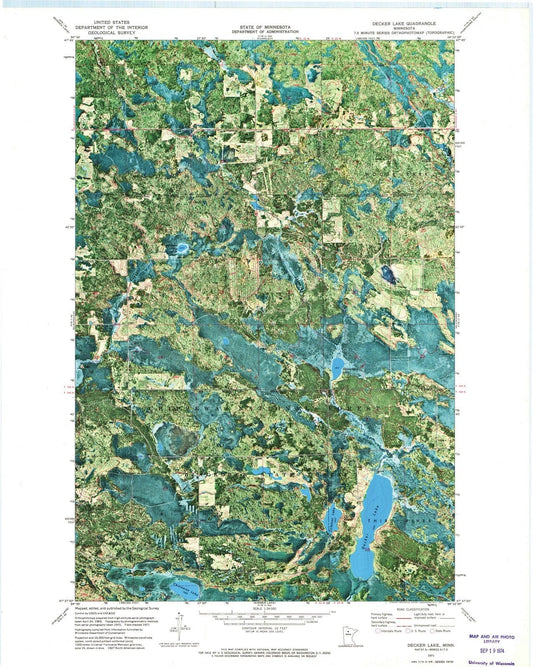 1971 Decker Lake, MN - Minnesota - USGS Topographic Map