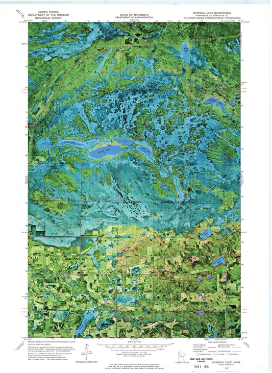 1972 Gurneau Lake, MN - Minnesota - USGS Topographic Map