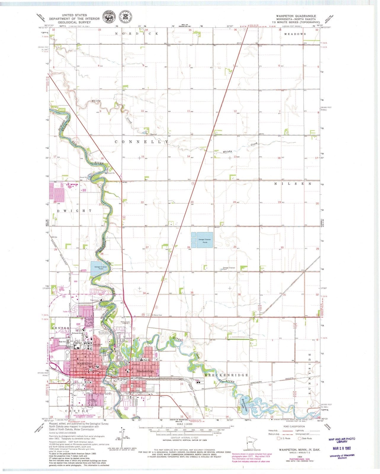1964 Wahpeton, ND - North Dakota - USGS Topographic Map