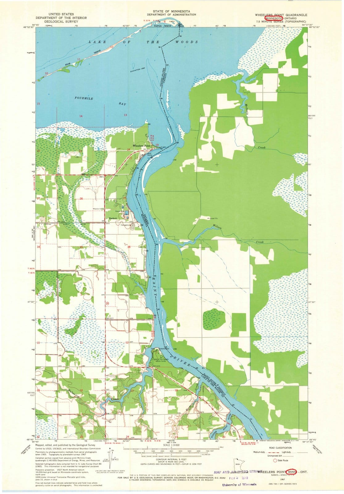 1967 Wheelers Point, MN - Minnesota - USGS Topographic Map