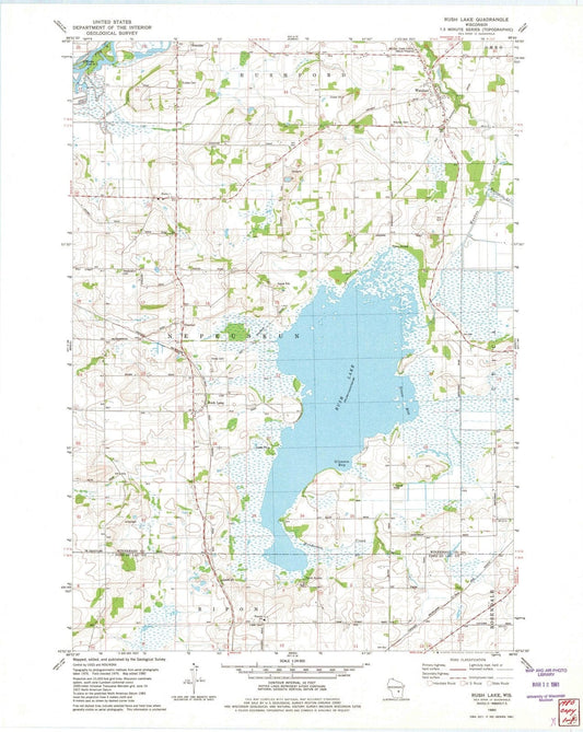 1980 Rush Lake, WI - Wisconsin - USGS Topographic Map