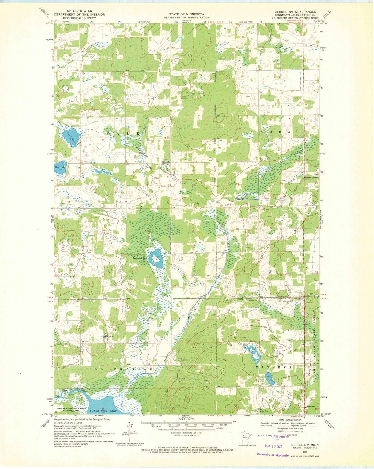 1969 Zerkel, MN - Minnesota - USGS Topographic Map