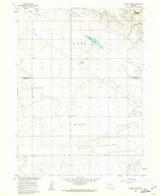 1960 Murray Lake, NE - Nebraska - USGS Topographic Map
