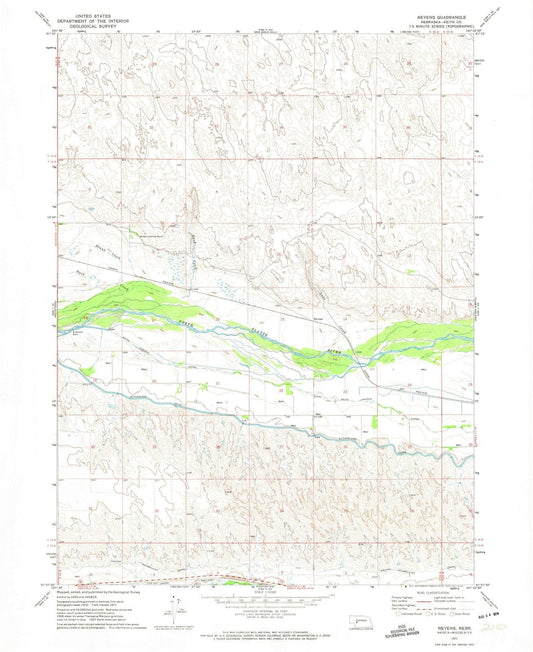 1971 Nevens, NE - Nebraska - USGS Topographic Map