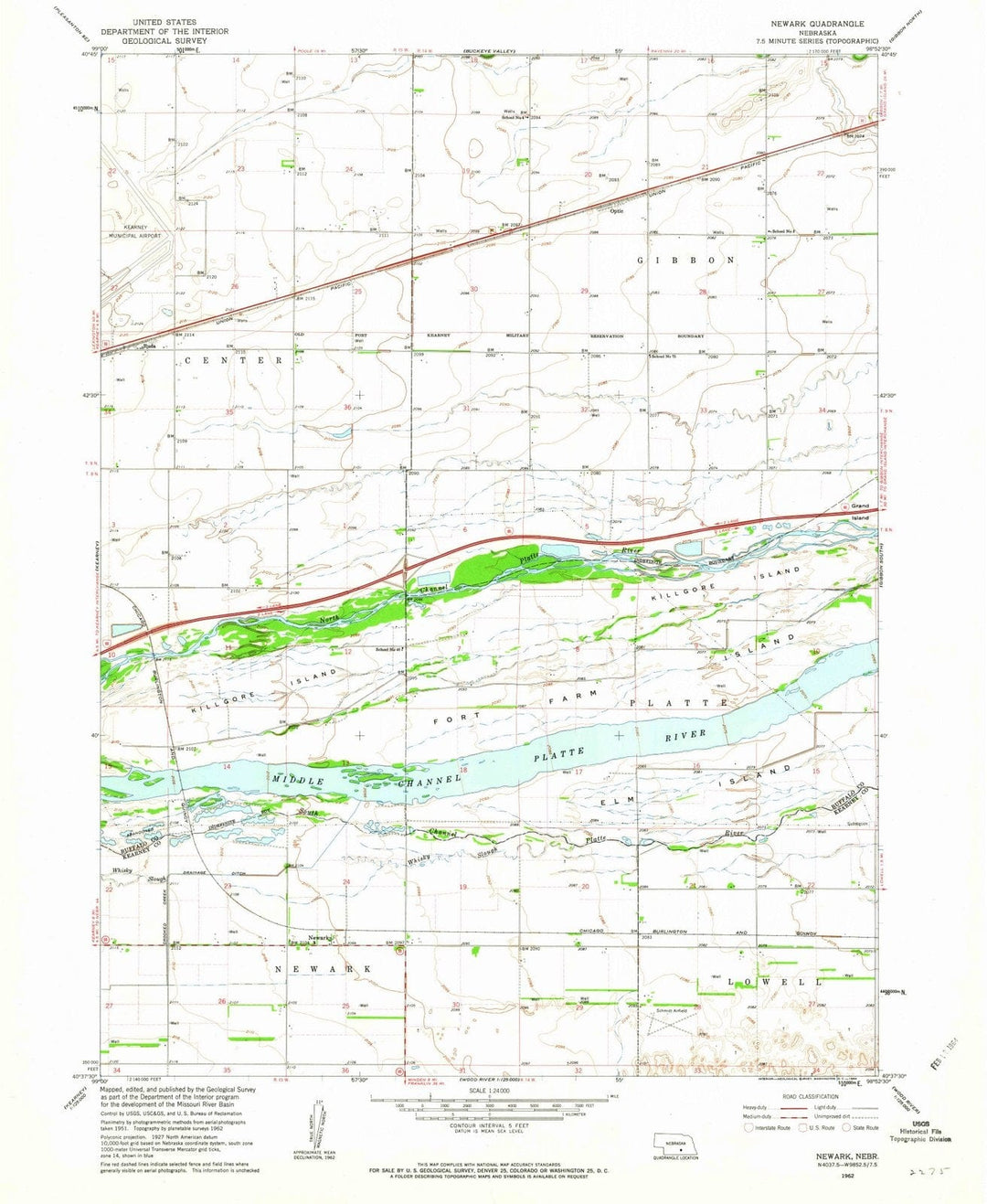 1962 Newark, NE - Nebraska - USGS Topographic Map