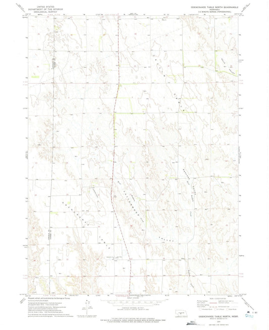 1972 Odencranze Table North, NE - Nebraska - USGS Topographic Map