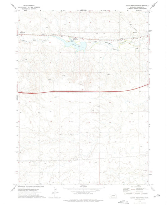 1972 Oliver Reservoir, NE - Nebraska - USGS Topographic Map
