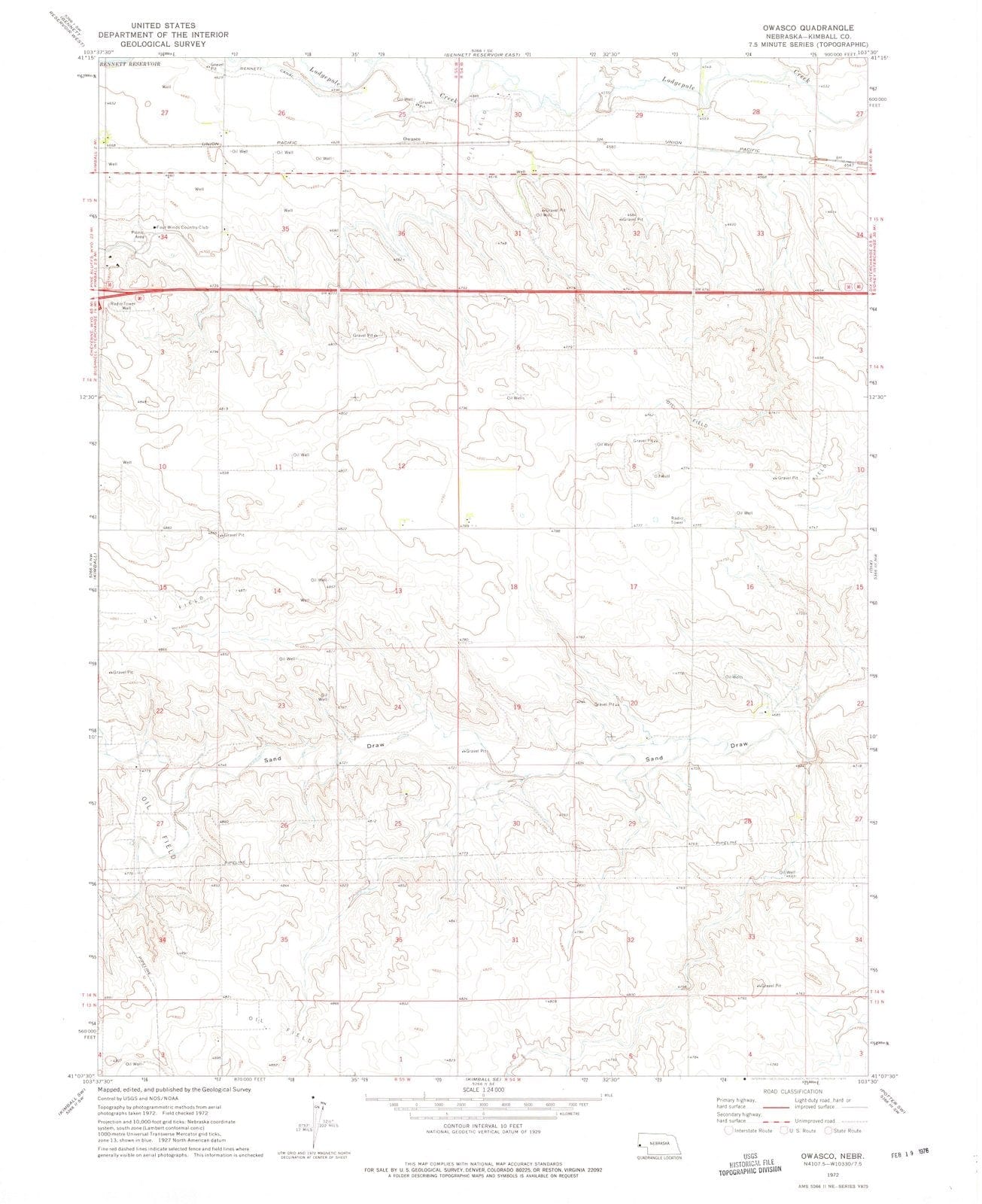1972 Owasco, NE - Nebraska - USGS Topographic Map