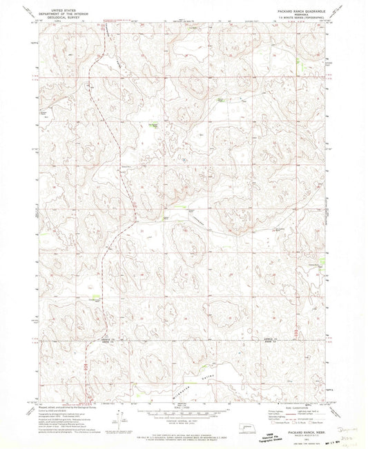 1971 Packard Ranch, NE - Nebraska - USGS Topographic Map