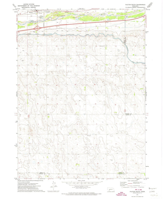 1971 Paxton South, NE - Nebraska - USGS Topographic Map