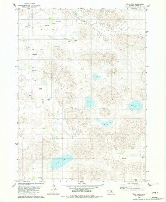 1982 Pony Lake, NE - Nebraska - USGS Topographic Map