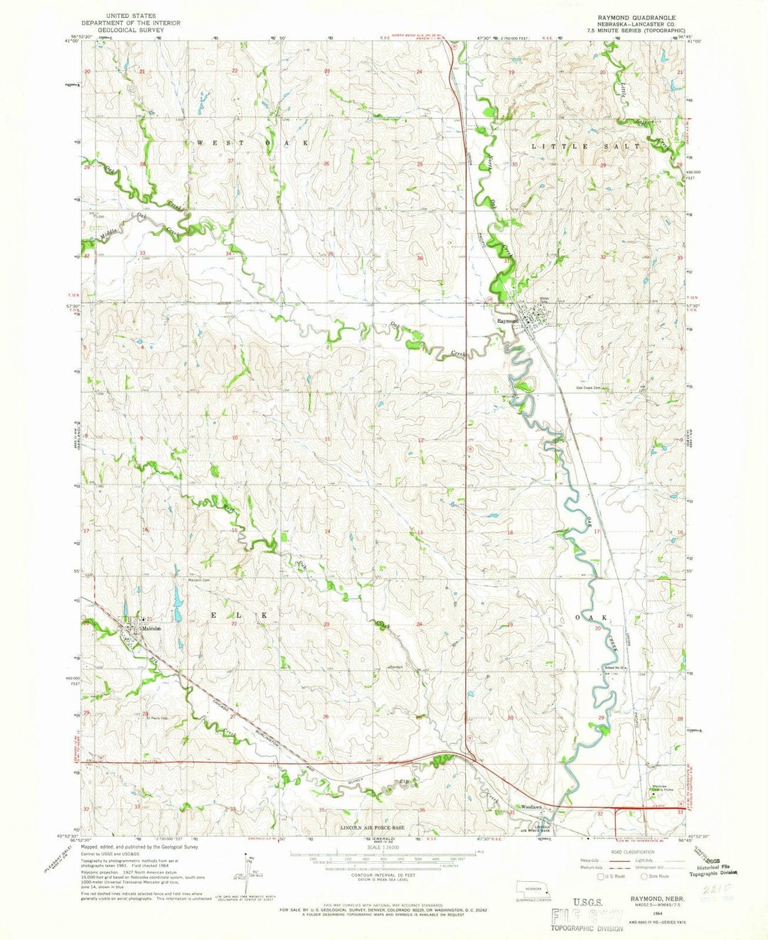 1964 Raymond, NE - Nebraska - USGS Topographic Map