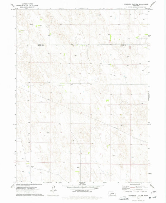 1973 Reservoir Lake, NE - Nebraska - USGS Topographic Map v2