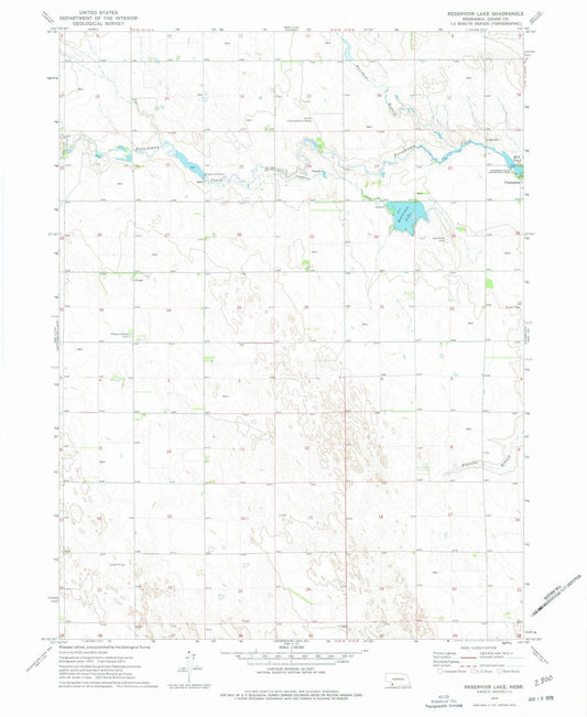 1973 Reservoir Lake, NE - Nebraska - USGS Topographic Map v3