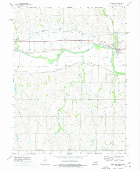1974 Riverton, NE - Nebraska - USGS Topographic Map