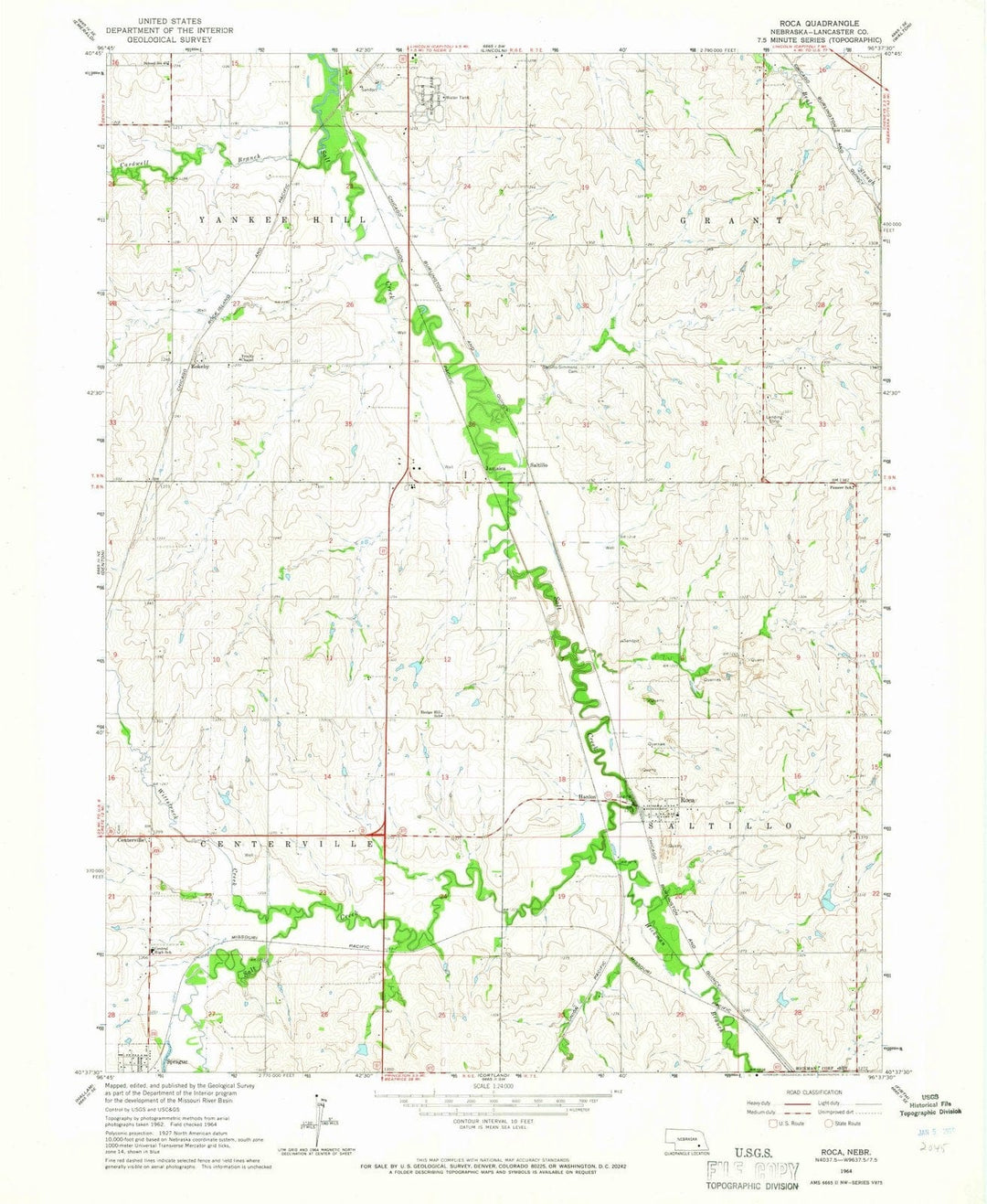 1964 Roca, NE - Nebraska - USGS Topographic Map