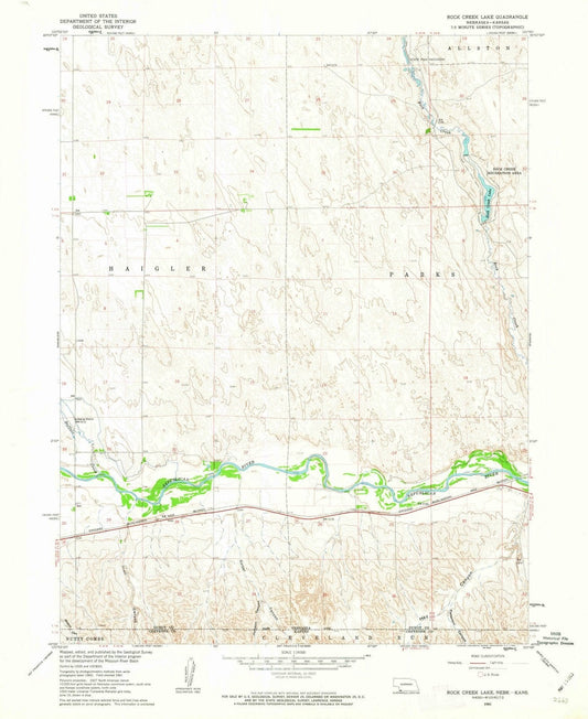 1961 Rock Creek Lake, NE - Nebraska - USGS Topographic Map