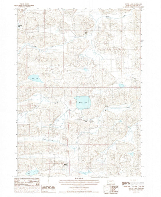 1987 Round Lake, NE - Nebraska - USGS Topographic Map