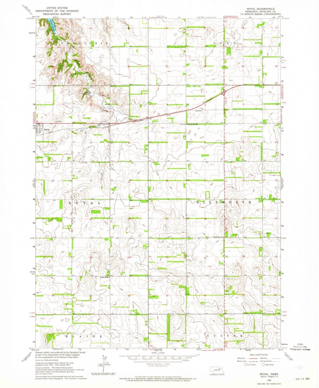 1963 Royal, NE - Nebraska - USGS Topographic Map