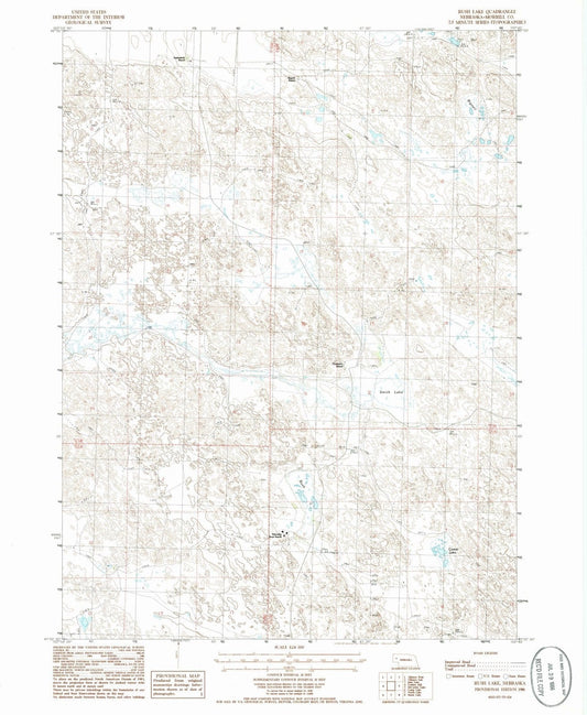 1986 Rush Lake, NE - Nebraska - USGS Topographic Map